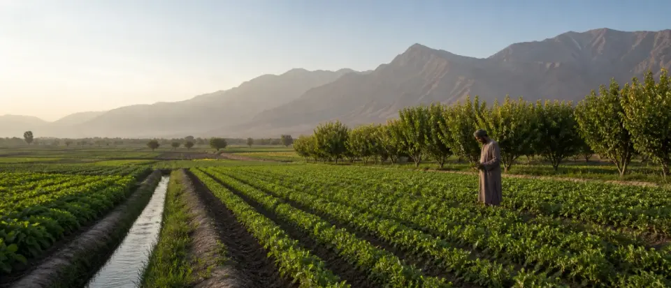 Afghan agriculture and orchard landscape